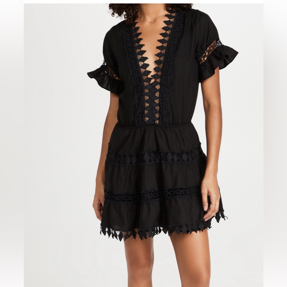 Peixoto Ora Black Lace Mini Dress - EUC S